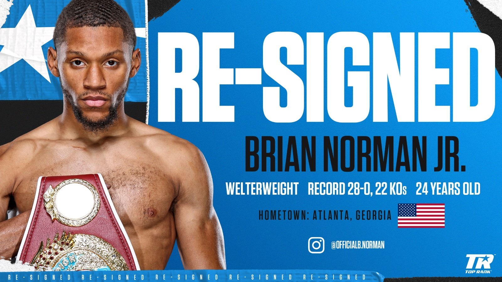 Brian Norman Jr oficialmente sigue siendo un boxeador de Top Rank Brian Norman Jr oficialmente sigue siendo un boxeador de Top Rank